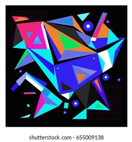 Vector of triangle geometric 3d forms. Modern info banner abstract backgrounds for poster, message presentations or identity layouts. Graphic template and ideas. 