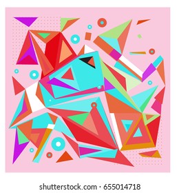 Vector of triangle geometric 3d forms. Modern info banner abstract backgrounds for poster, message presentations or identity layouts. Graphic template and ideas. 