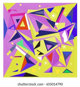 Vector of triangle geometric 3d forms. Modern info banner abstract backgrounds for poster, message presentations or identity layouts. Graphic template and ideas. 