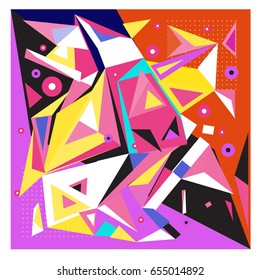 Vector of triangle geometric 3d forms. Modern info banner abstract backgrounds for poster, message presentations or identity layouts. Graphic template and ideas. 