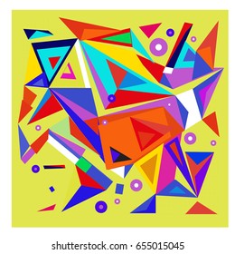 Vector of triangle geometric 3d forms. Modern info banner abstract backgrounds for poster, message presentations or identity layouts. Graphic template and ideas. 