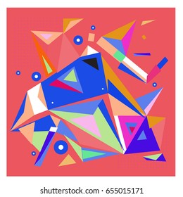 Vector of triangle geometric 3d forms. Modern info banner abstract backgrounds for poster, message presentations or identity layouts. Graphic template and ideas. 