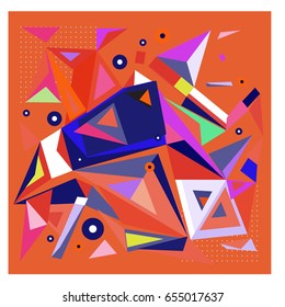 Vector of triangle geometric 3d forms. Modern info banner abstract backgrounds for poster, message presentations or identity layouts. Graphic template and ideas. 