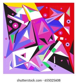 Vector of triangle geometric 3d forms. Modern info banner abstract backgrounds for poster, message presentations or identity layouts. Graphic template and ideas. 