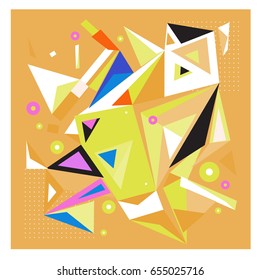 Vector of triangle geometric 3d forms. Modern info banner abstract backgrounds for poster, message presentations or identity layouts. Graphic template and ideas. 