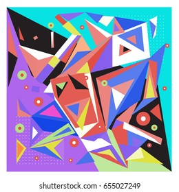 Vector of triangle geometric 3d forms. Modern info banner abstract backgrounds for poster, message presentations or identity layouts. Graphic template and ideas. 