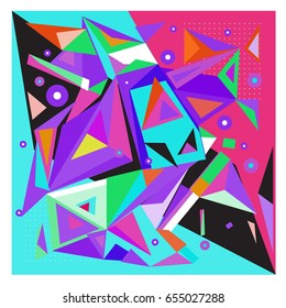Vector of triangle geometric 3d forms. Modern info banner abstract backgrounds for poster, message presentations or identity layouts. Graphic template and ideas. 