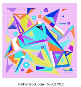 Vector of triangle geometric 3d forms. Modern info banner abstract backgrounds for poster, message presentations or identity layouts. Graphic template and ideas. 