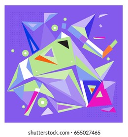 Vector of triangle geometric 3d forms. Modern info banner abstract backgrounds for poster, message presentations or identity layouts. Graphic template and ideas. 