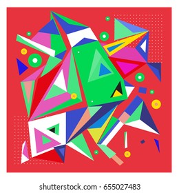 Vector of triangle geometric 3d forms. Modern info banner abstract backgrounds for poster, message presentations or identity layouts. Graphic template and ideas. 