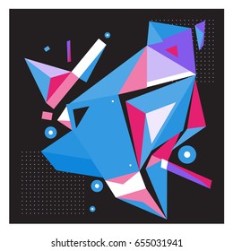 Vector of triangle geometric 3d forms. Modern info banner abstract backgrounds for poster, message presentations or identity layouts. Graphic template and ideas. 