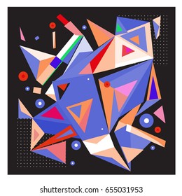 Vector of triangle geometric 3d forms. Modern info banner abstract backgrounds for poster, message presentations or identity layouts. Graphic template and ideas. 