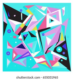 Vector of triangle geometric 3d forms. Modern info banner abstract backgrounds for poster, message presentations or identity layouts. Graphic template and ideas. 