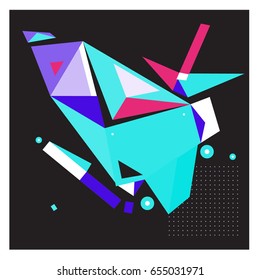 Vector of triangle geometric 3d forms. Modern info banner abstract backgrounds for poster, message presentations or identity layouts. Graphic template and ideas. 
