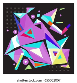 Vector of triangle geometric 3d forms. Modern info banner abstract backgrounds for poster, message presentations or identity layouts. Graphic template and ideas. 