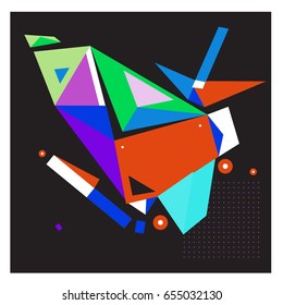 Vector of triangle geometric 3d forms. Modern info banner abstract backgrounds for poster, message presentations or identity layouts. Graphic template and ideas. 