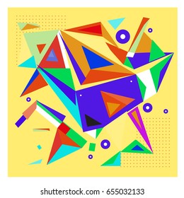 Vector of triangle geometric 3d forms. Modern info banner abstract backgrounds for poster, message presentations or identity layouts. Graphic template and ideas. 