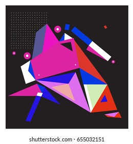 Vector of triangle geometric 3d forms. Modern info banner abstract backgrounds for poster, message presentations or identity layouts. Graphic template and ideas. 