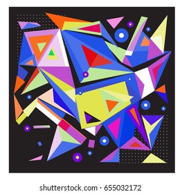 Vector of triangle geometric 3d forms. Modern info banner abstract backgrounds for poster, message presentations or identity layouts. Graphic template and ideas. 