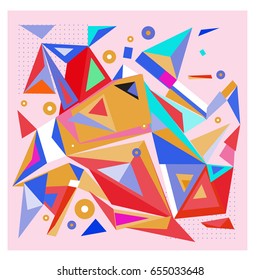 Vector of triangle geometric 3d forms. Modern info banner abstract backgrounds for poster, message presentations or identity layouts. Graphic template and ideas. 