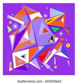 Vector of triangle geometric 3d forms. Modern info banner abstract backgrounds for poster, message presentations or identity layouts. Graphic template and ideas. 
