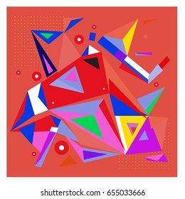 Vector of triangle geometric 3d forms. Modern info banner abstract backgrounds for poster, message presentations or identity layouts. Graphic template and ideas. 