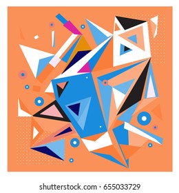 Vector of triangle geometric 3d forms. Modern info banner abstract backgrounds for poster, message presentations or identity layouts. Graphic template and ideas. 
