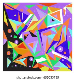 Vector of triangle geometric 3d forms. Modern info banner abstract backgrounds for poster, message presentations or identity layouts. Graphic template and ideas. 
