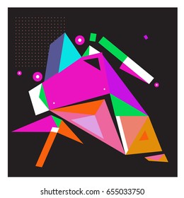 Vector of triangle geometric 3d forms. Modern info banner abstract backgrounds for poster, message presentations or identity layouts. Graphic template and ideas. 