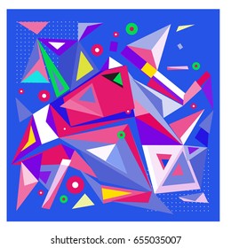 Vector of triangle geometric 3d forms. Modern info banner abstract backgrounds for poster, message presentations or identity layouts. Graphic template and ideas. 