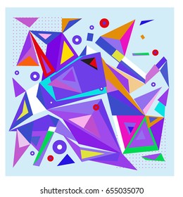 Vector of triangle geometric 3d forms. Modern info banner abstract backgrounds for poster, message presentations or identity layouts. Graphic template and ideas. 