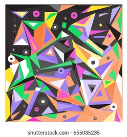 Vector of triangle geometric 3d forms. Modern info banner abstract backgrounds for poster, message presentations or identity layouts. Graphic template and ideas. 