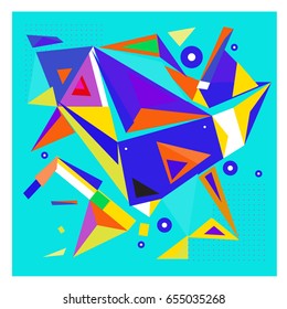 Vector of triangle geometric 3d forms. Modern info banner abstract backgrounds for poster, message presentations or identity layouts. Graphic template and ideas. 