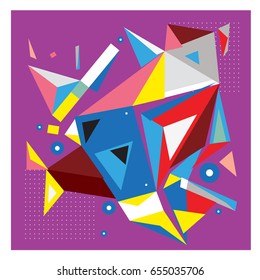 Vector of triangle geometric 3d forms. Modern info banner abstract backgrounds for poster, message presentations or identity layouts. Graphic template and ideas. 