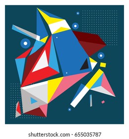 Vector of triangle geometric 3d forms. Modern info banner abstract backgrounds for poster, message presentations or identity layouts. Graphic template and ideas. 