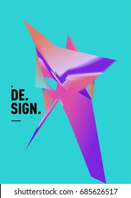 Vector of triangle geometric 3d forms. Modern info banner abstract backgrounds for poster, message presentations or identity layouts. Graphic template and ideas.