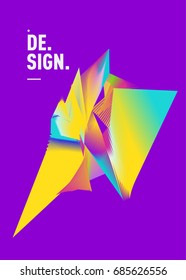 Vector of triangle geometric 3d forms. Modern info banner abstract backgrounds for poster, message presentations or identity layouts. Graphic template and ideas.