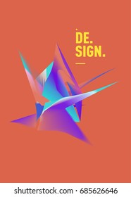 Vector of triangle geometric 3d forms. Modern info banner abstract backgrounds for poster, message presentations or identity layouts. Graphic template and ideas.