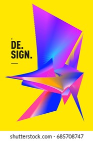 Vector of triangle geometric 3d forms. Modern info banner abstract backgrounds for poster, message presentations or identity layouts. Graphic template and ideas. 
