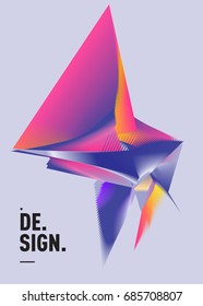 Vector of triangle geometric 3d forms. Modern info banner abstract backgrounds for poster, message presentations or identity layouts. Graphic template and ideas. 
