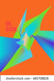 Vector of triangle geometric 3d forms. Modern info banner abstract backgrounds for poster, message presentations or identity layouts. Graphic template and ideas. 
