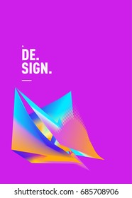 Vector of triangle geometric 3d forms. Modern info banner abstract backgrounds for poster, message presentations or identity layouts. Graphic template and ideas. 
