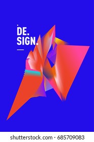 Vector of triangle geometric 3d forms. Modern info banner abstract backgrounds for poster, message presentations or identity layouts. Graphic template and ideas. 
