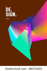 Vector of triangle geometric 3d forms. Modern info banner abstract backgrounds for poster, message presentations or identity layouts. Graphic template and ideas. 