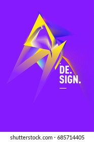 Vector of triangle geometric 3d forms. Modern info banner abstract backgrounds for poster, message presentations or identity layouts. Graphic template and ideas. 