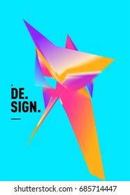 Vector of triangle geometric 3d forms. Modern info banner abstract backgrounds for poster, message presentations or identity layouts. Graphic template and ideas. 