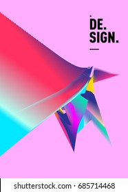 Vector of triangle geometric 3d forms. Modern info banner abstract backgrounds for poster, message presentations or identity layouts. Graphic template and ideas. 