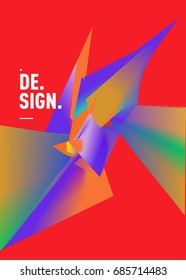 Vector of triangle geometric 3d forms. Modern info banner abstract backgrounds for poster, message presentations or identity layouts. Graphic template and ideas. 