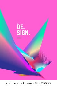 Vector of triangle geometric 3d forms. Modern info banner abstract backgrounds for poster, message presentations or identity layouts. Graphic template and ideas. 