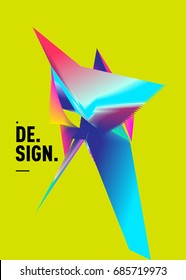 Vector of triangle geometric 3d forms. Modern info banner abstract backgrounds for poster, message presentations or identity layouts. Graphic template and ideas. 